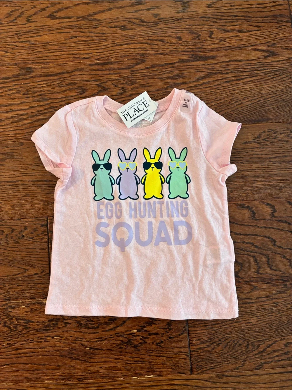 The Children's Place Pink Short Sleeve 'Egg Hunting Squad' Bunny Graphic Tee